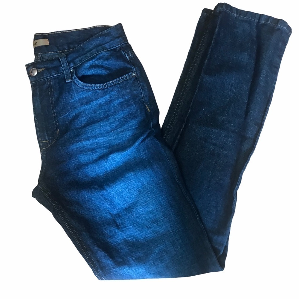 Joe's Jeans Lino Mid Rise Regular Fit Dark Wash Ombre Whiskered Denim Je…